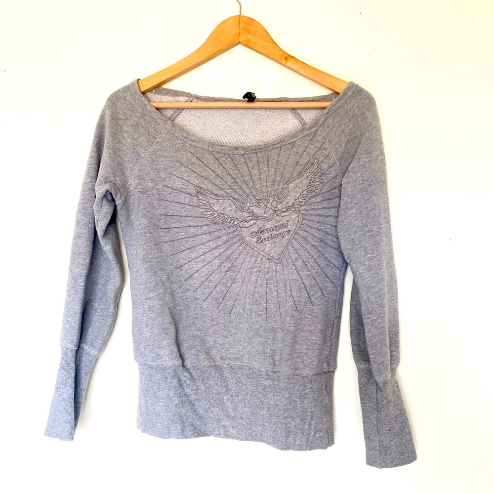 Embroidered Armani Exchange Crewneck Sweatshirt